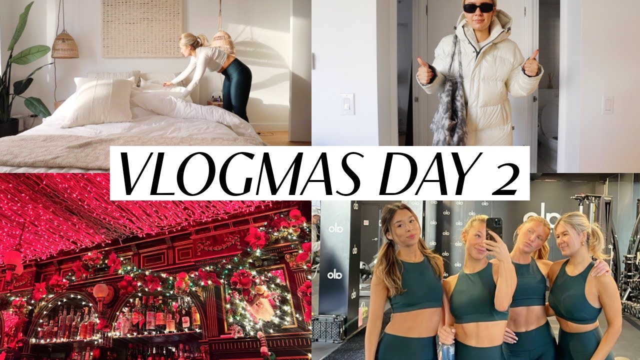 VLOGMAS В НЬЮ-ЙОРКЕ, ДЕНЬ 2: разговоры о тревоге, тренировка с друзьями, рождественский бар