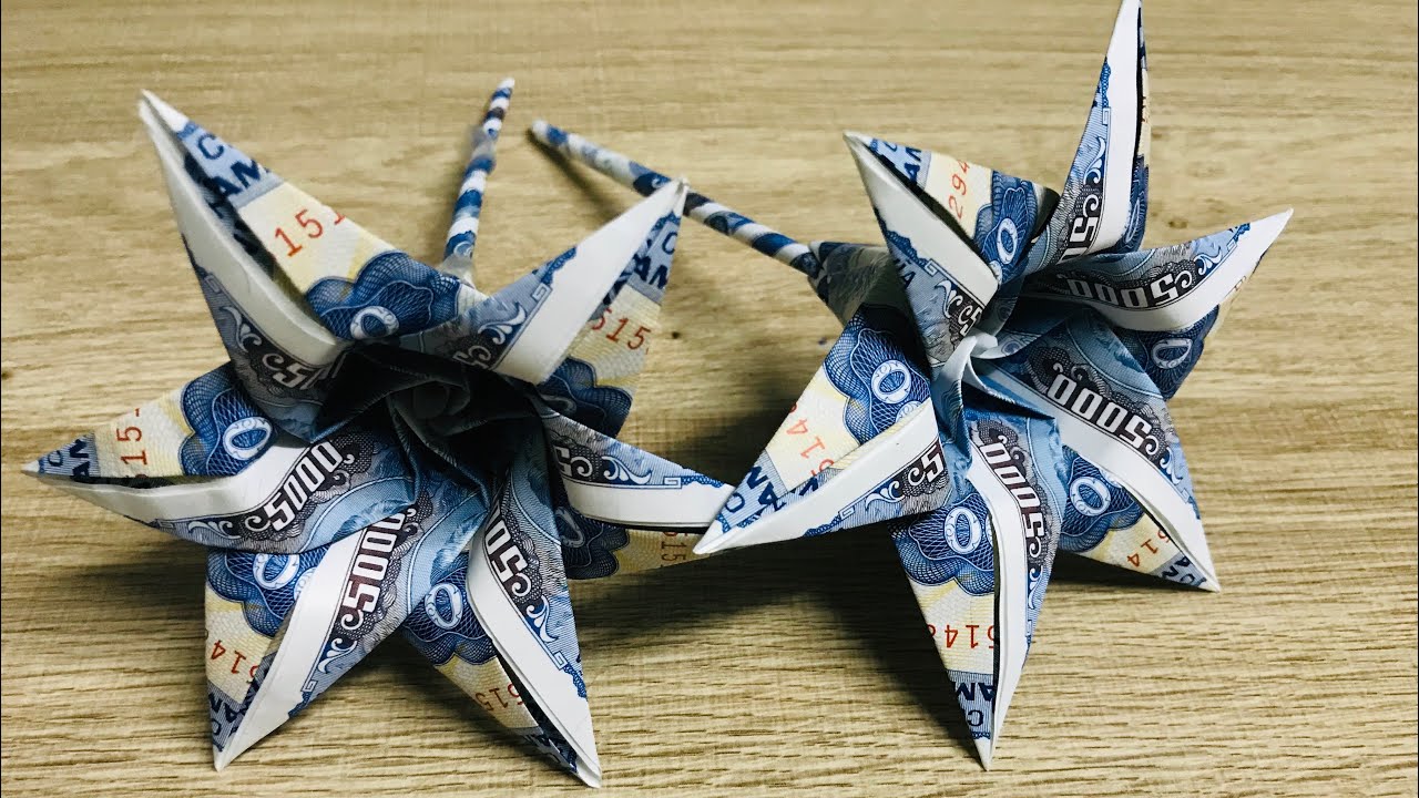 Origami: Làm hoa bằng tiền giấy (Make the flower by (bank) notes)