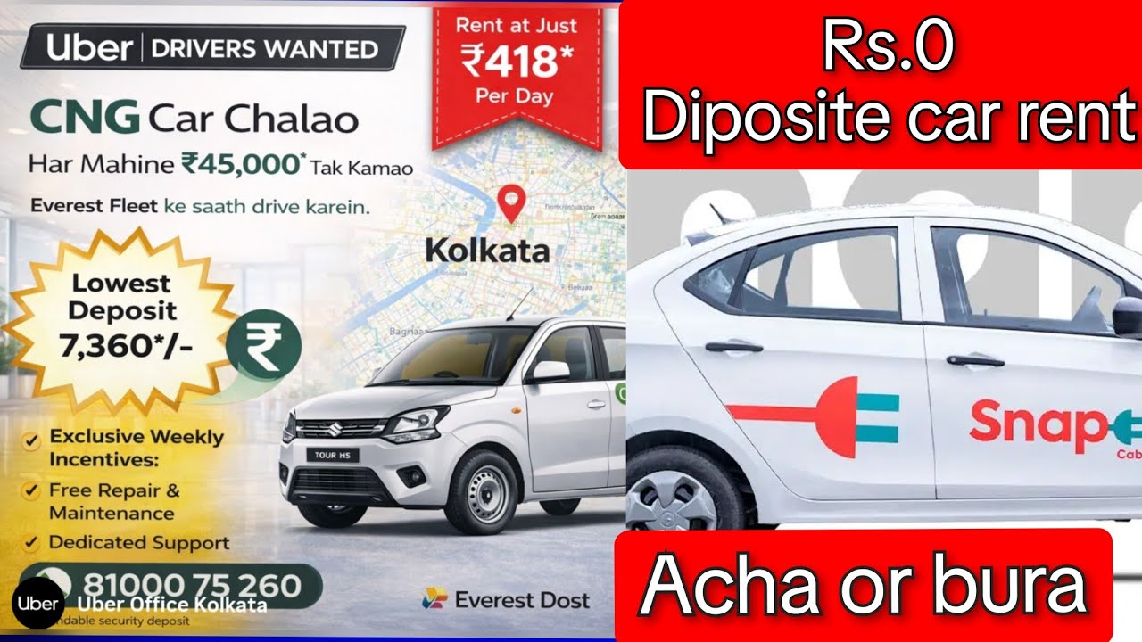 Everest fleet Job.vs.snap cab driver job in kolkata ola uber driver job in india 