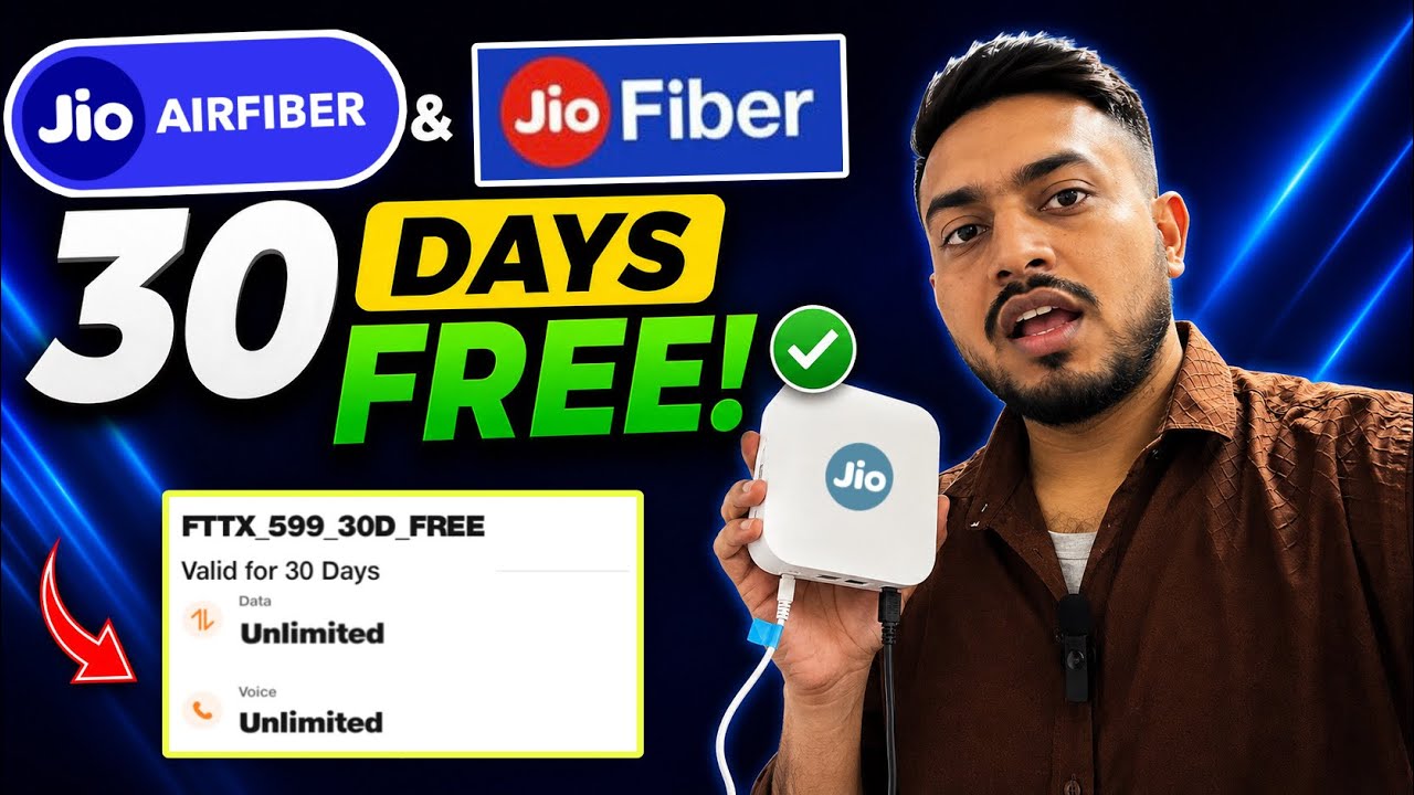 🛜 Jio Airfiber & Jiofiber FREE 1 month recharge OFFER | Jio ₹599 plan free & ₹150 free for all !!!