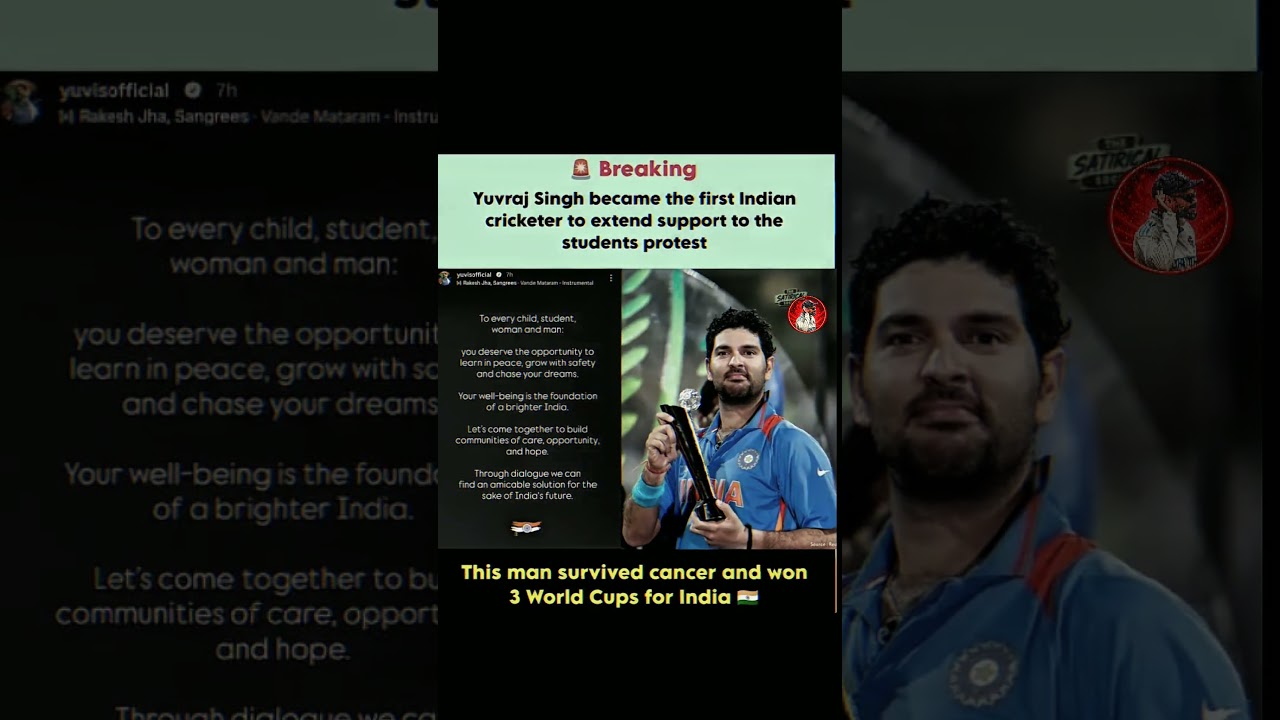 The first cricketer who support students 🥶 #yuvrajsingh #cjpprotest #sonamwangchuk #neetpaperleak