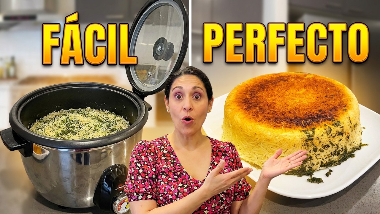 Super Fácil Arroz Verde en Olla Arrocera Persa