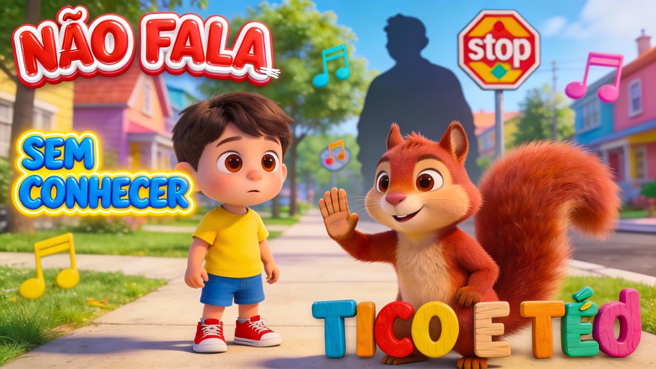 MÚSICA INFANTIL EDUCATIVA: NÃO FALA COM ESTRANHO! | Tico e Téo Ensinam a Regra Mais Importante
