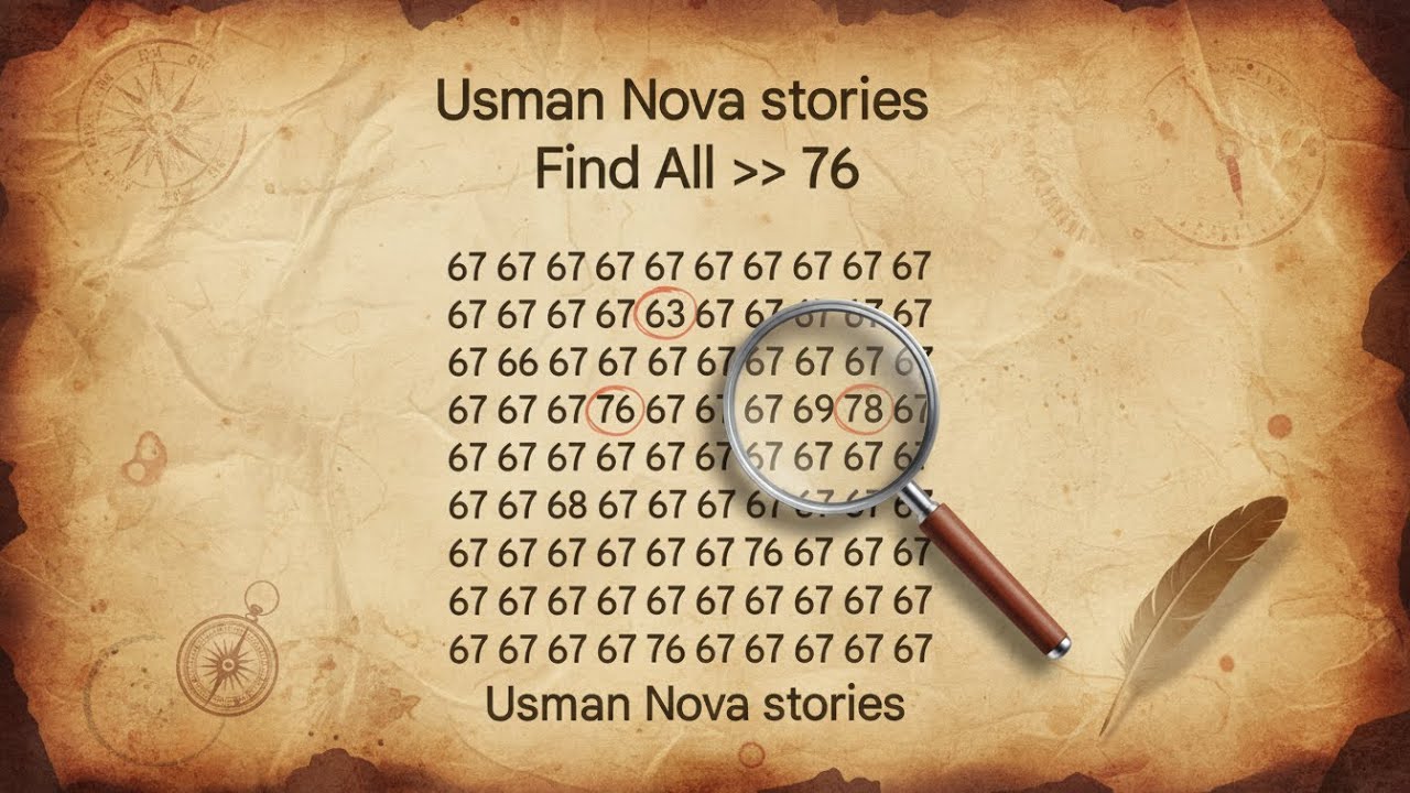 99% Fail This Puzzle | Find 76 Fast | Visual Brain Teaser Usman Nova Stories