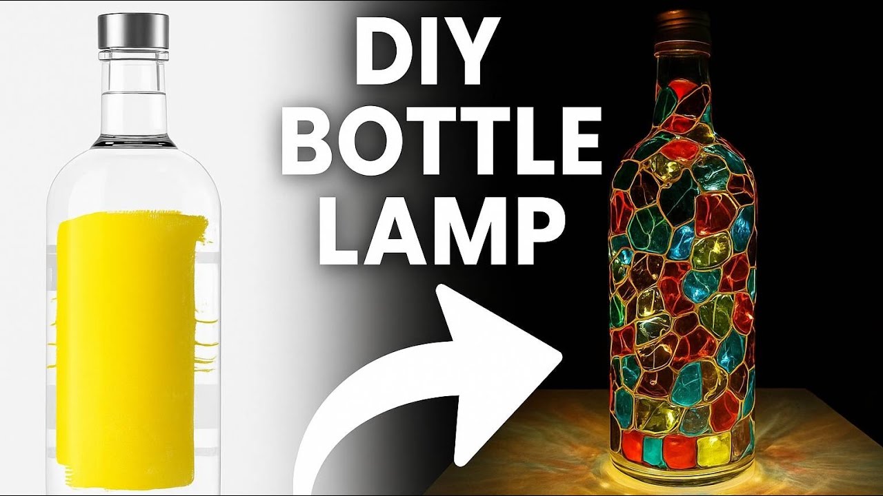 Glass Bottle Craft Ideas (DIY Bottle Lamp Tutorial)