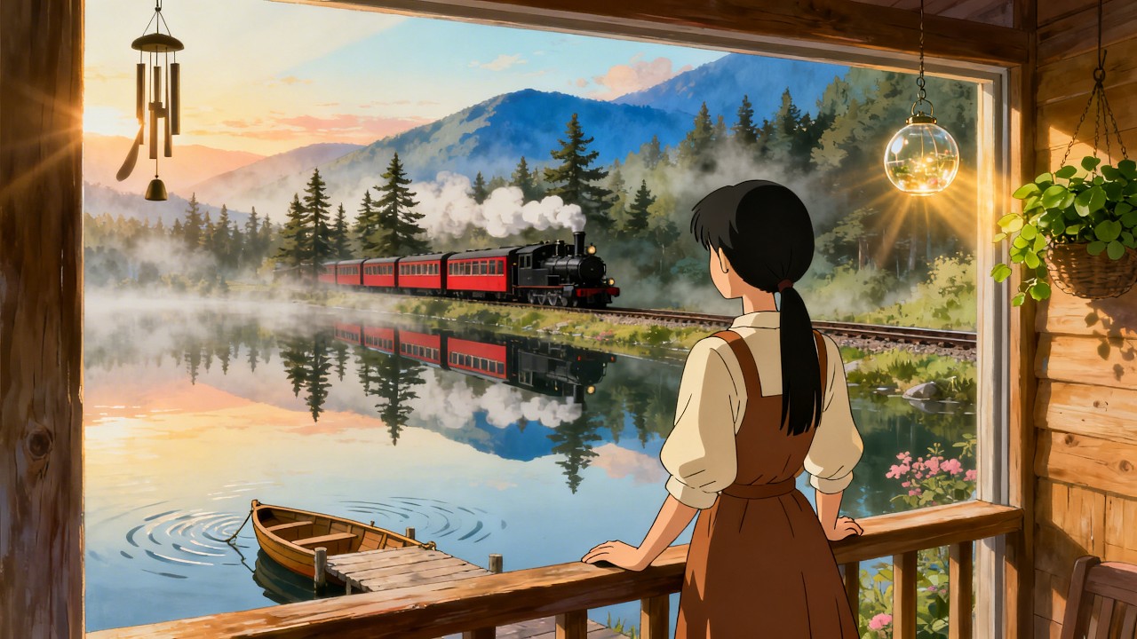 Lakeside Life: Grilled Mountain Fish & Homemade Raspberry Tart | Silence of Ghibli