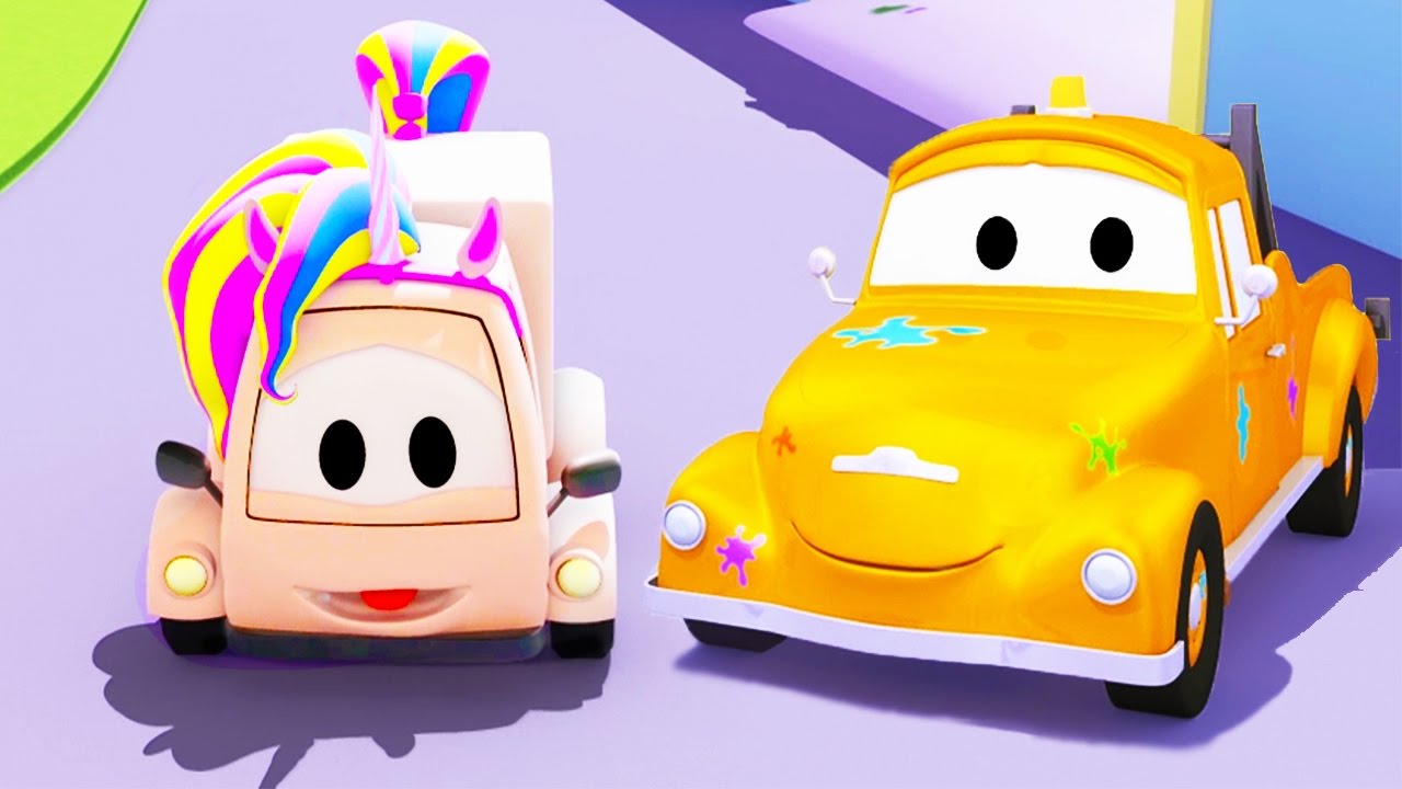 Vopsitoria lui Tom Camionul de tractari:  Suzy este un unicorn | desene cu camioane pentru copii