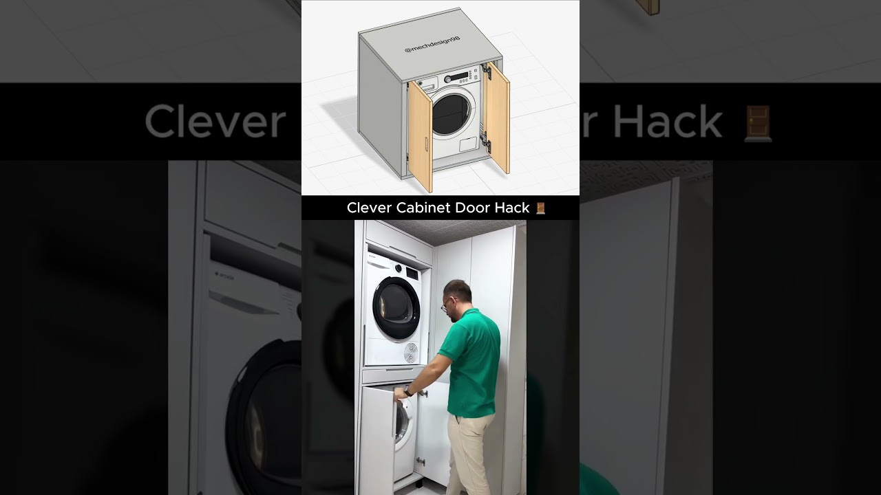 Smart or Overengineered Cabinet Door? 😎 #engineering #technology #door