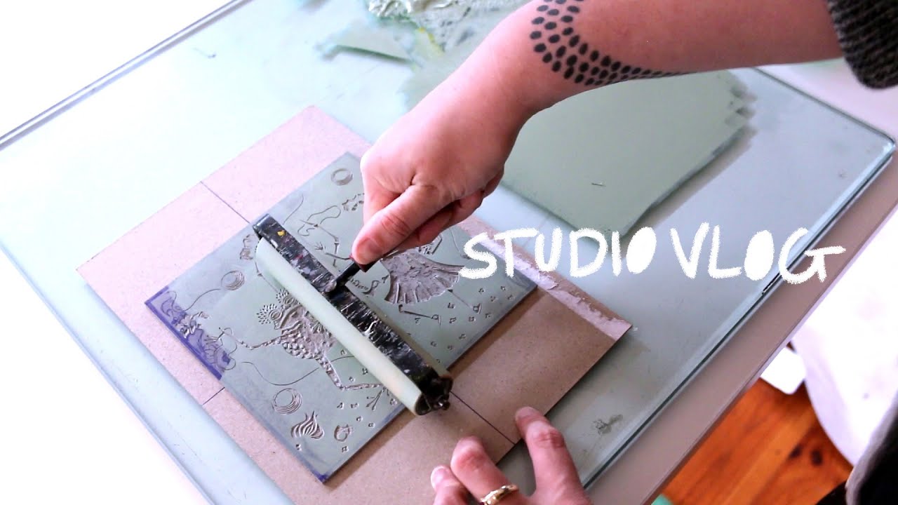 a week in my life as a linocut printmaker | cozy quiet studio vlog