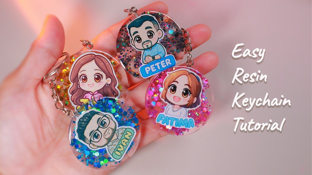 Turn your Photo into Kawaii Sticker | Personalized Resin Keychain Tutorial | Resin Art for Beginners