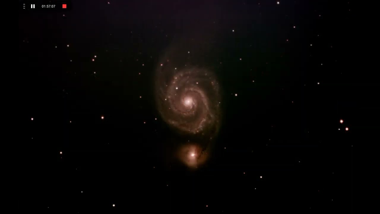 Whirlpool Galaxy Messier 51 Live Stack with ASIAIR Plus