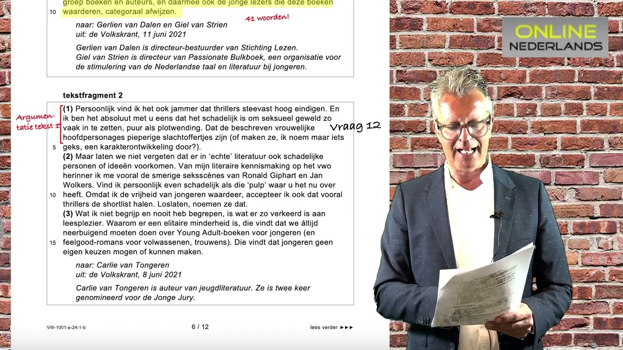 Deel 2 - Examentraining Nederlands - vwo 2024 tijdvak 1