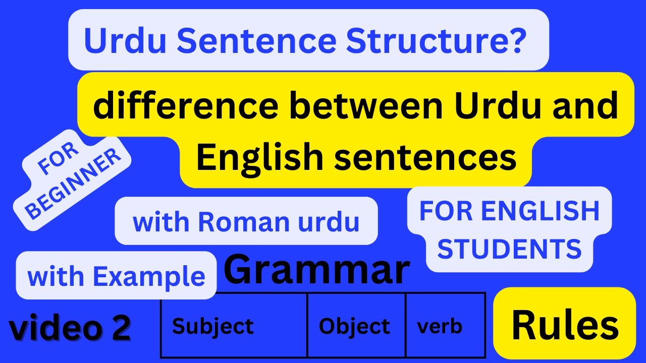 Basic Urdu Sentence structure | verb 
