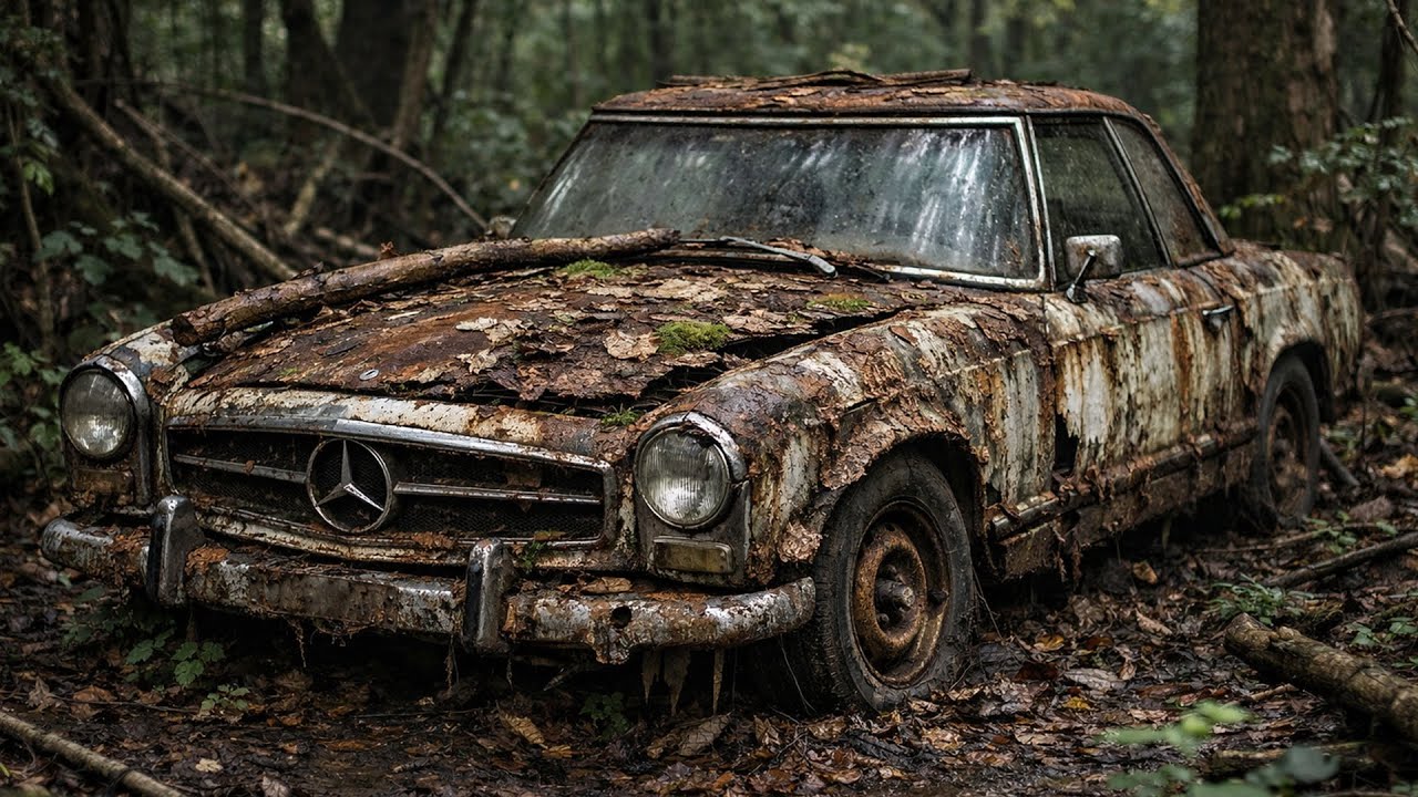 We Found a Mercedes Abandoned in the Forest Now Look at It | ASMR Car Restoration