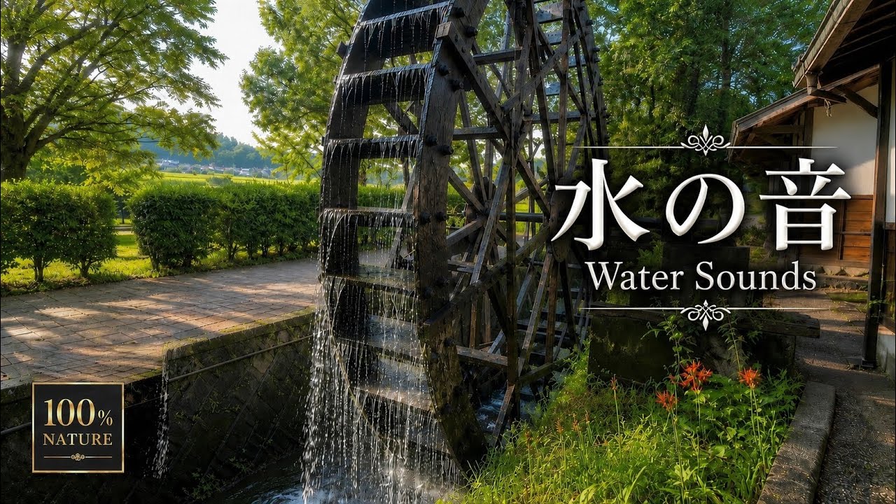 ASMR: Calming Water Wheel in Nature | Water Sounds for Sleep & Focus