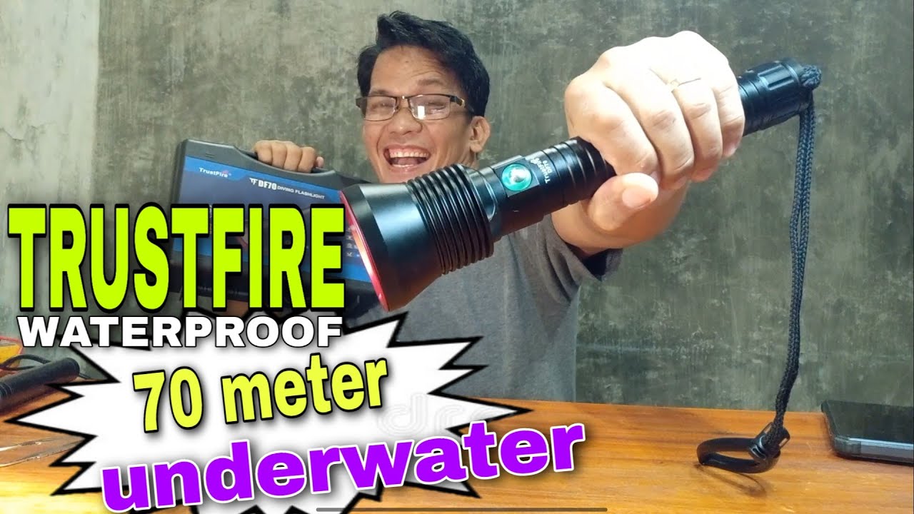 TRUSTFIRE DF70 DIVING FLASHLIGHT kaya hanggang 70meter underwater || flashlight for RESCUE