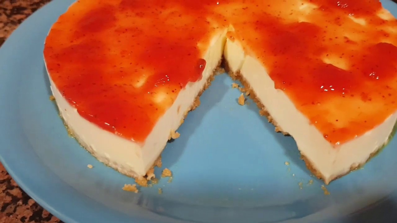 Tarta de queso sin horno con gelatina HALAL