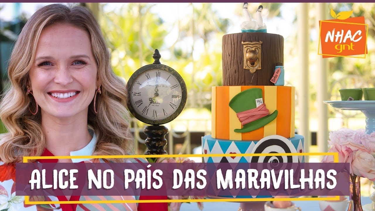 Festa ALICE NO PAÍS DAS MARAVILHAS tem torta de leite em pó com creme de avelã | Fazendo a Festa