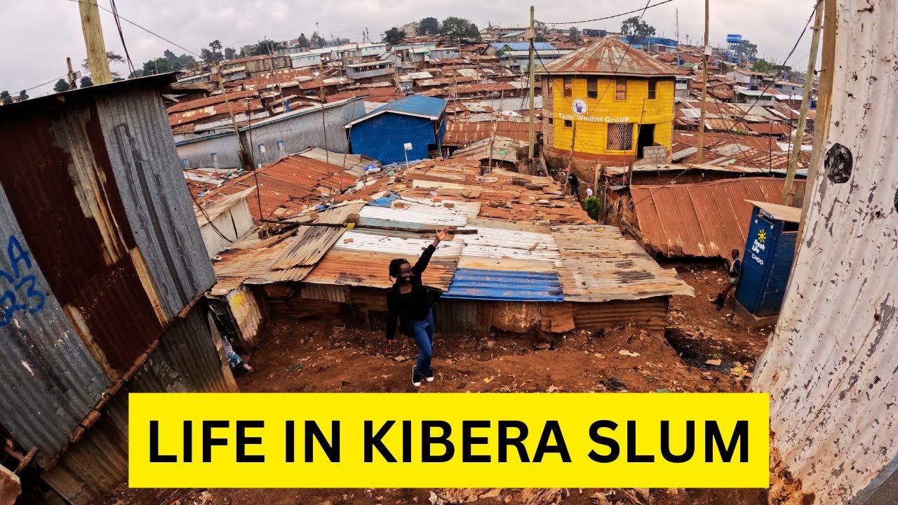 Life in Kibera Slum. Day in the life of a slum girl.