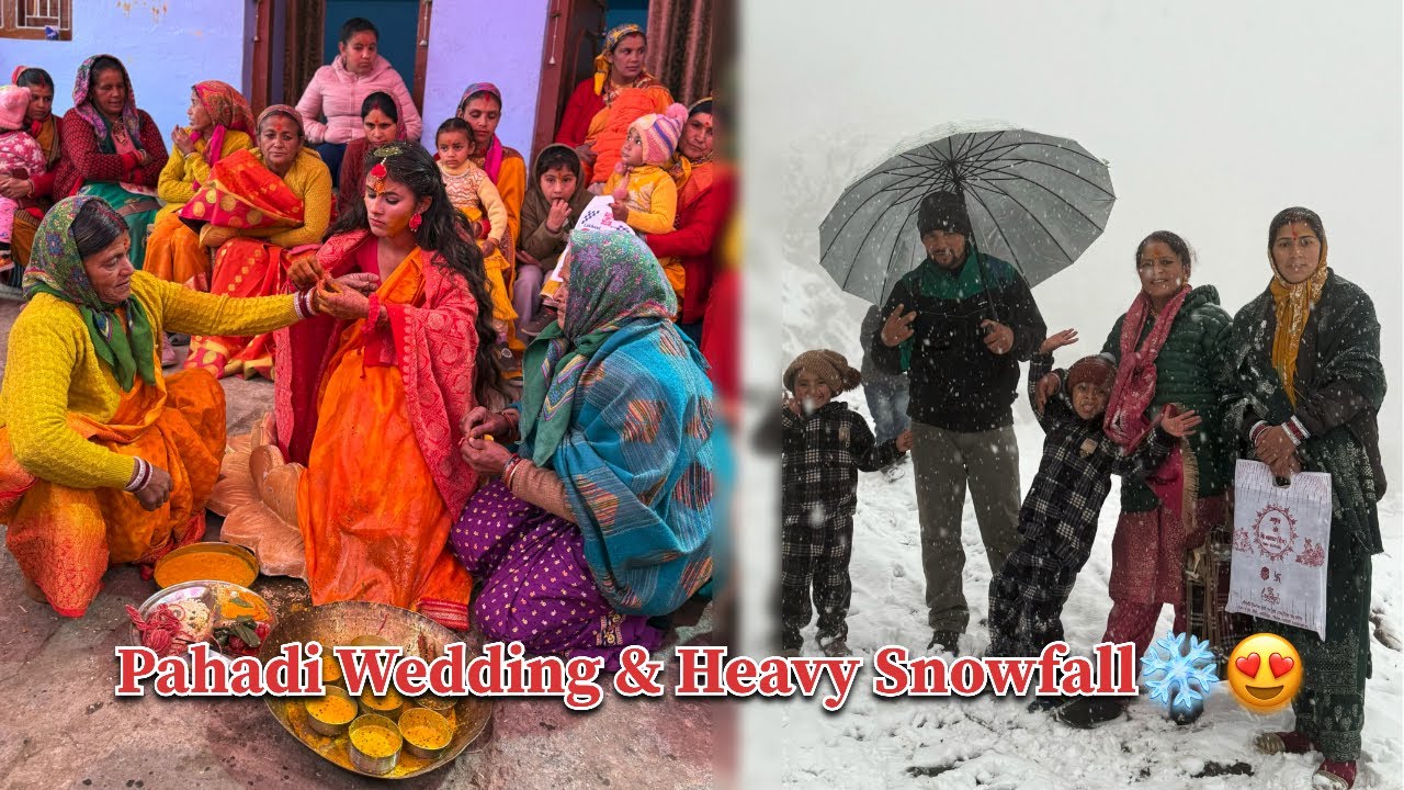 Pahadi Wedding & Heavy Snowfall😍❄️ ||first snowfall 2026||