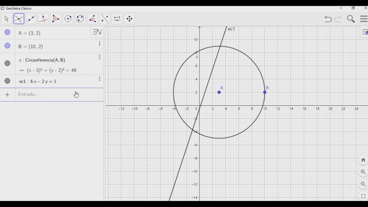 Recta secante a una circunferencia