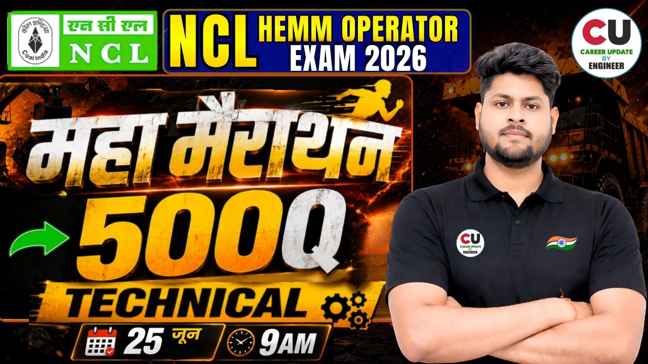 NCL HEMM Operator Marathon Class | 500 Important Questions | #ranjan_raj_sir_ncl_hemm_operator