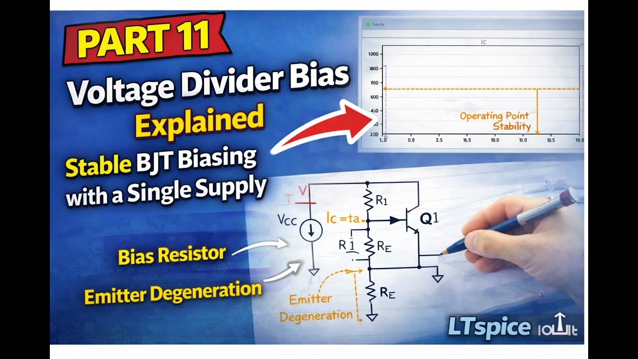Part 11 – Voltage Divider Bias Explained | Stable BJT Biasing with a Single Suppl