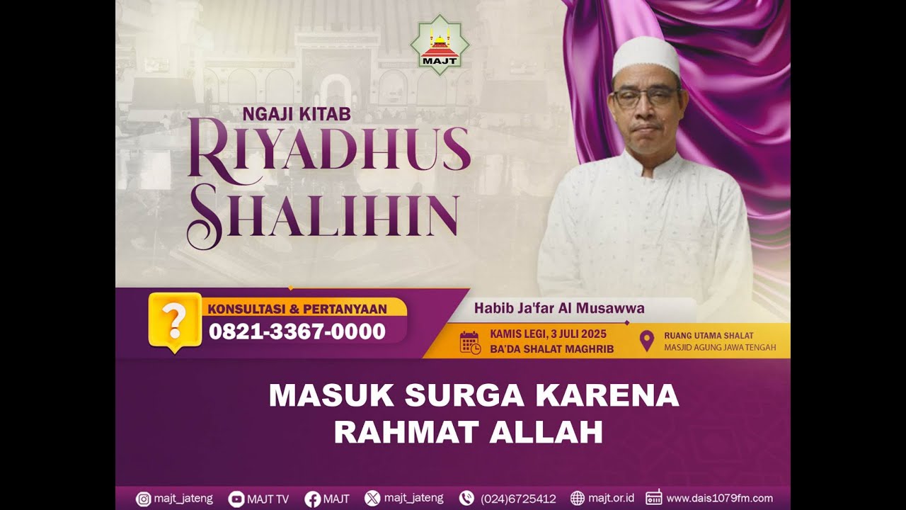 [LIVE] Ngaji Tafsir Hadist Kitab Riyadhus Shalihin – 3 Juli 2025