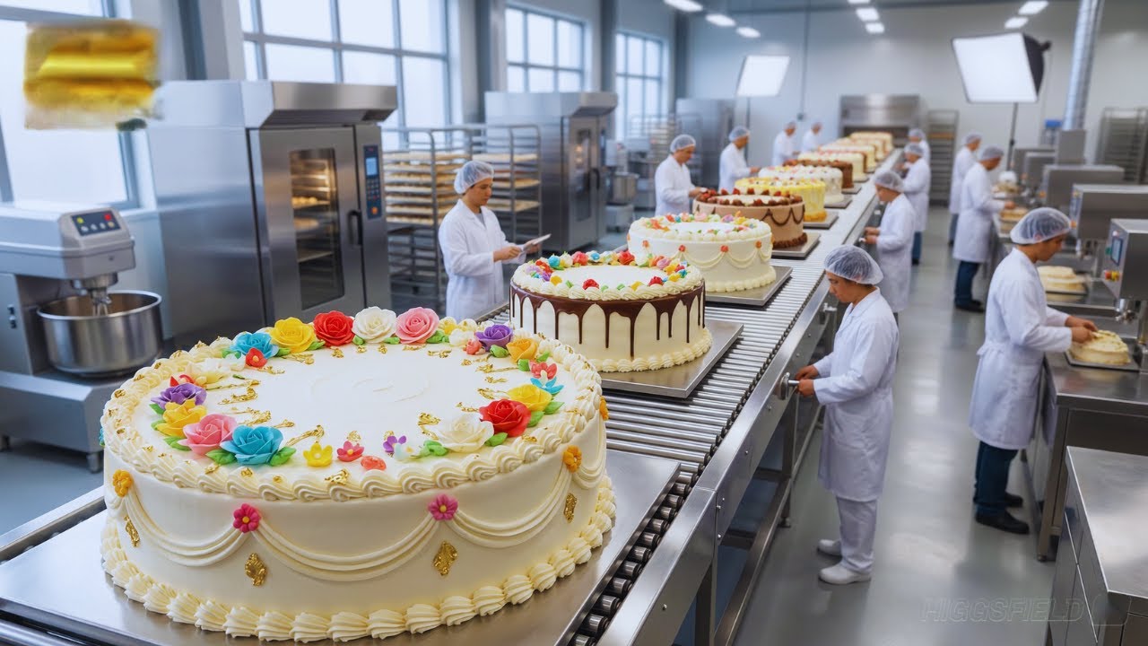 Inside the Modern Cake Production Line | How Millions of Cakes Are Made in a Factory