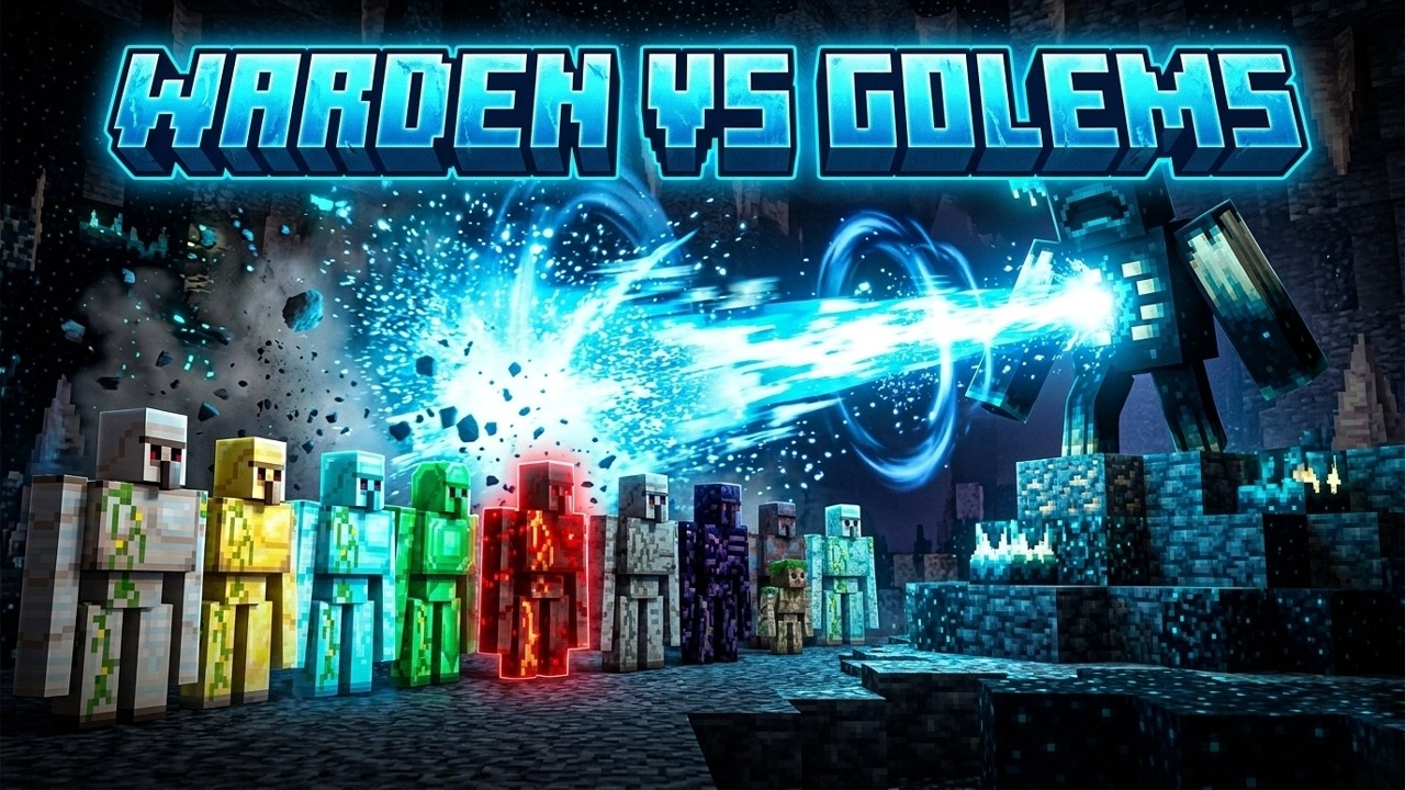 🔴 LIVE – All Golems vs Warden in Minecraft! | Epic Minecraft Battle | Who Will Win day 2
