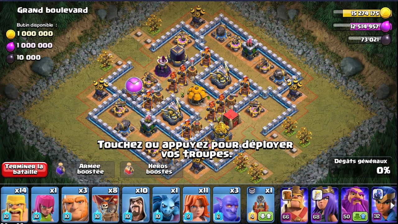 Clash Of Clan 3 Etoiles d&eacute;fi grand boulevard