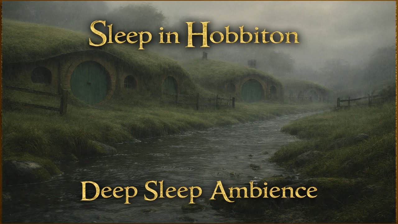 Hobbiton in the Rain🌧️ Deep Sleep & Relaxation | 4K Foggy Shire Soundscape