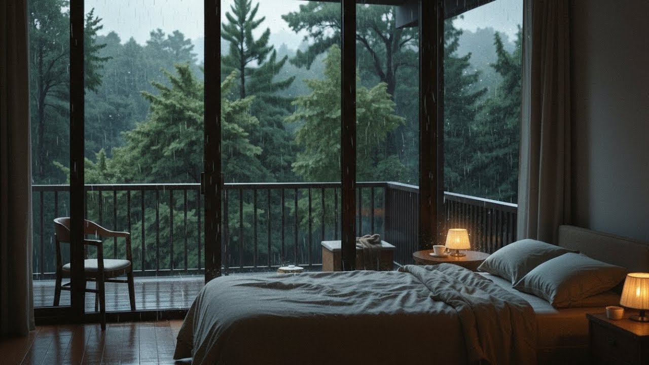 Quiet Rain Beyond the Window🍀🌧️#rain#sleepsounds #asmr #heavyrain#deepsleep#calm#peace #relaxing 