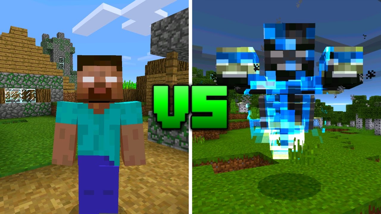 Wither vs Herobrine in Minecraft Pocket Edition
