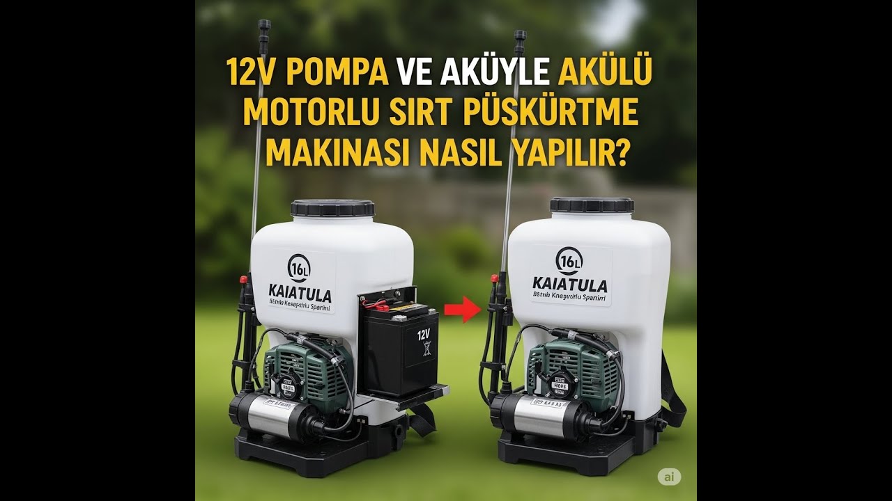 Akülü motorlu ilaçlama pompası yaptık!