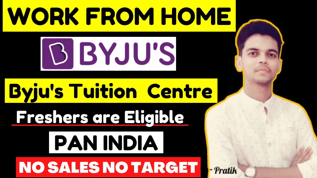 Byju's Work from home Job | Freshers are eligible | Byjus Teacher Job |