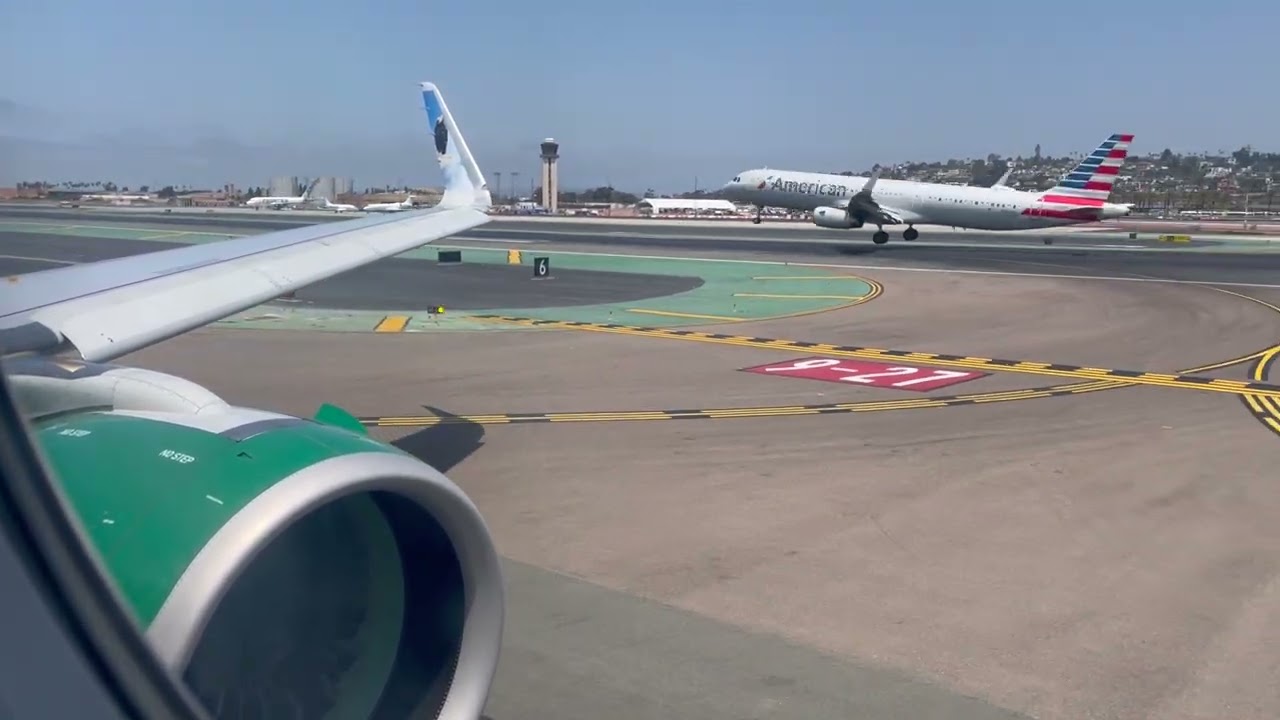 Full Power San Diego Takeoff - Airbus A321-271NX - Frontier Airlines - N609FR - KSAN-KDEN