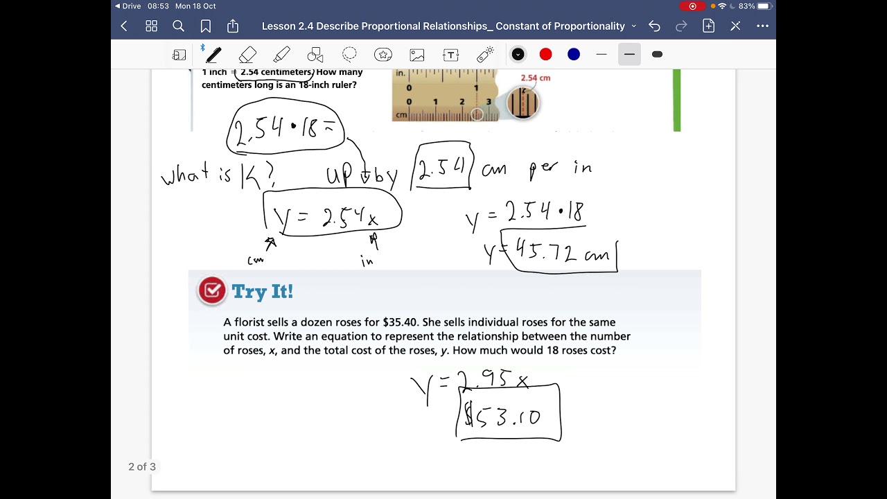 Lesson 2.4 Constant of Proportionality