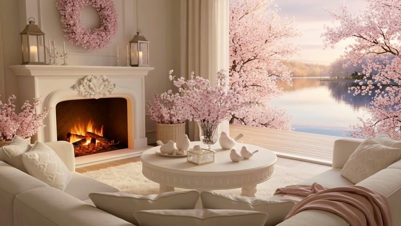 Spring Garden Morning by the Lake 🌷✨ Soft Piano Ambience for Work, Study & Focus