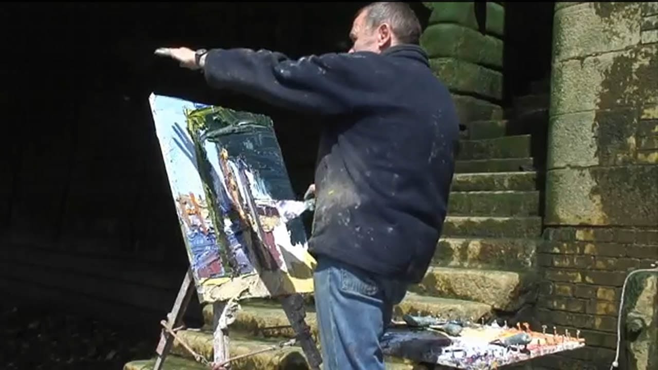 George Rowlett painting the Thames