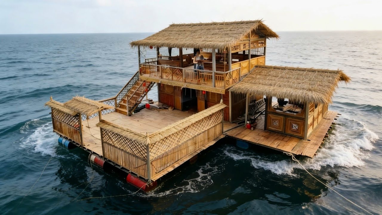 No one believed the young couple could build a two-story floating house in 180 days by@Triệu Thị Hoa