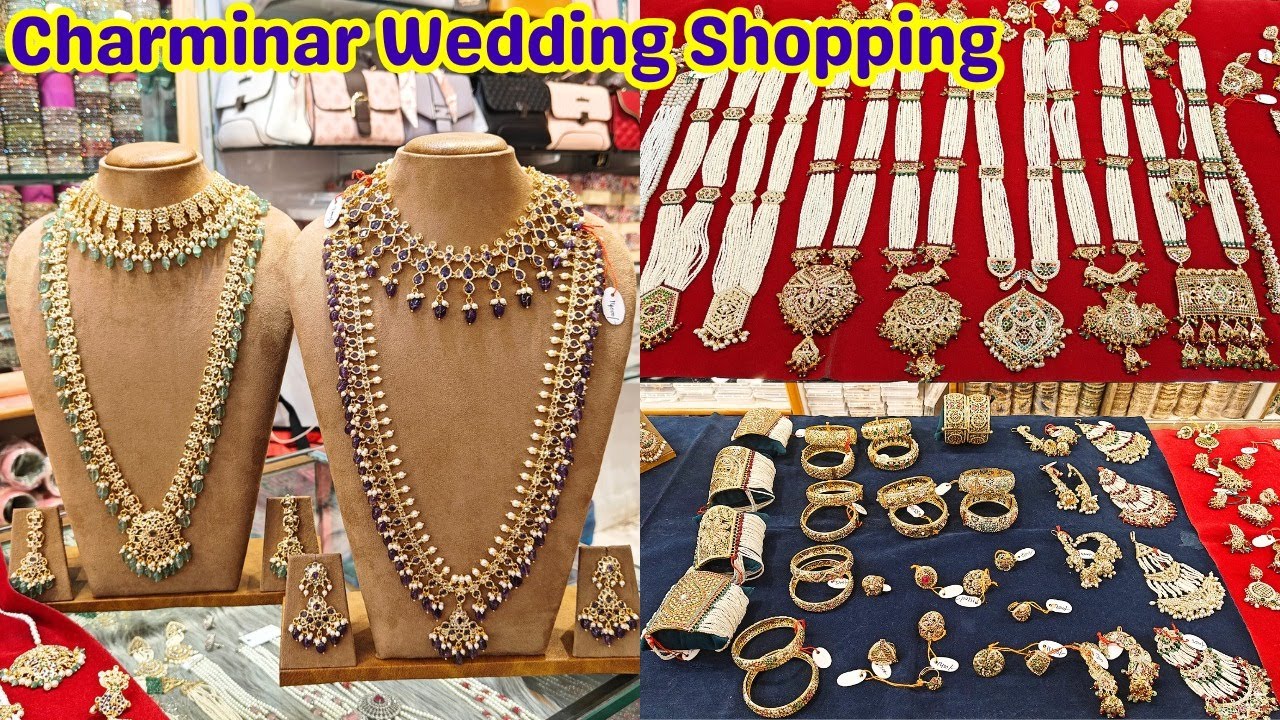 Flat 50% OFF Navratan Polki Real Pearls Gold Plated Bridal Jewellery Customized Bangles Charminar