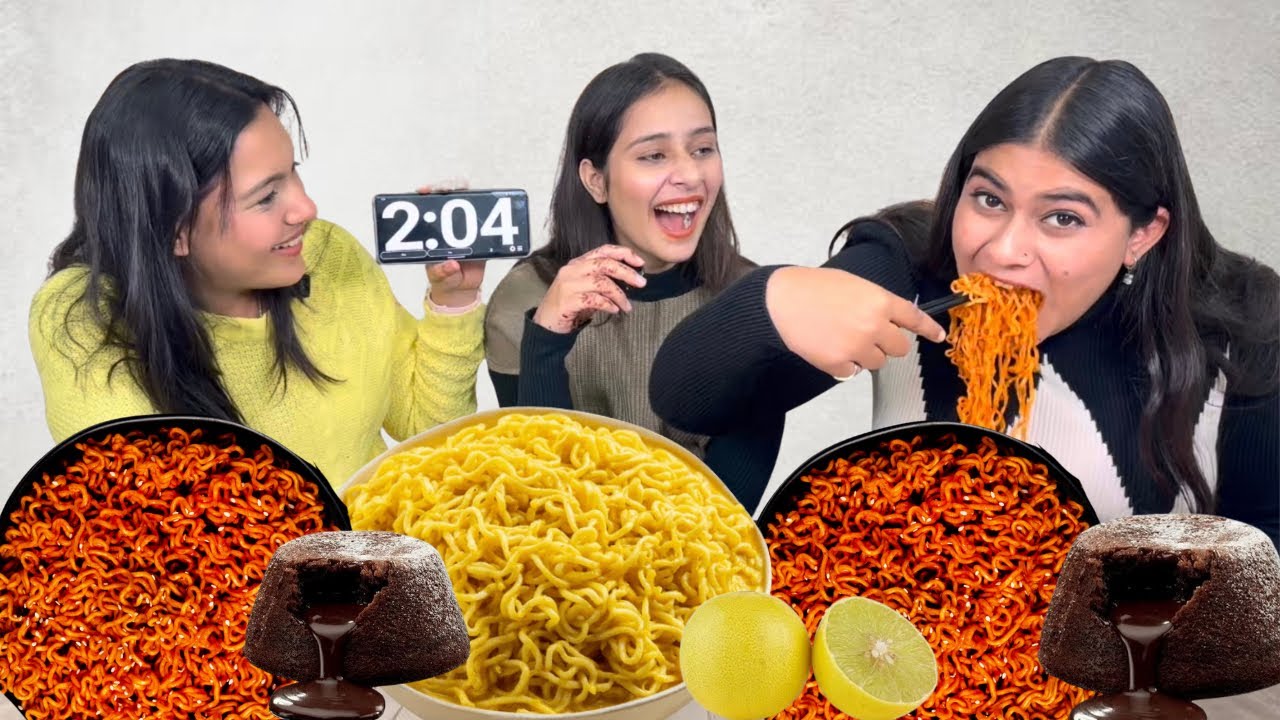 Sweet VS Spicy VS Sour Food Eating Challenge With Chopsticks || Korean Ramen,Maggi,Choco Lava Cake 