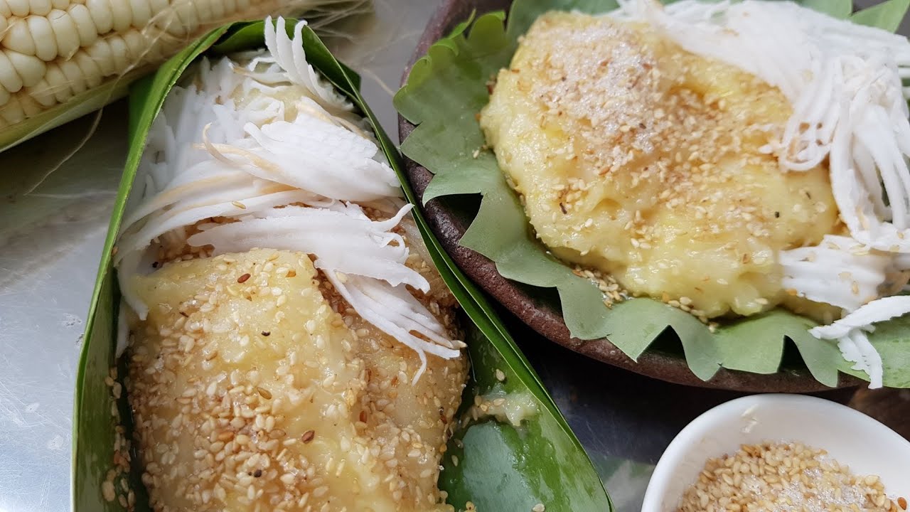 Steam Corn Dessert -ពោតចំហុយ -  Sophea Kitchen - Cambodian Dessert
