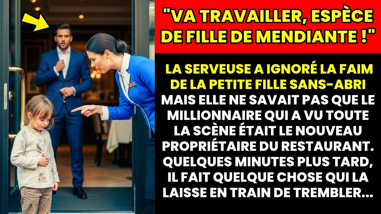 FILLETTE SANS ABRI PLEURAIT DE FAIM, MAIS LA SERVEUSE L’A IGNORÉE, JUSQU’À CE QUE LE MILLIONNAIRE...