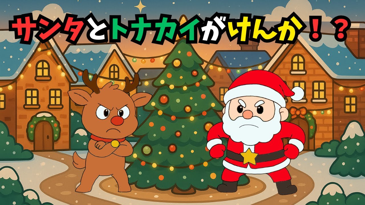 【クリスマス絵本アニメ／Kids Story】サンタさんとトナカイくんのけんか｜なかなおりのおはなし【幼児・子ども向け／Christmas Santa & Reindeer Fight Story】
