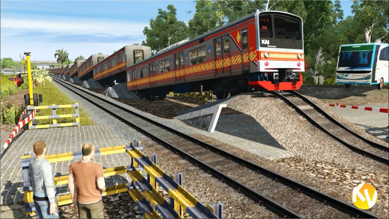 Aksi Menghibur Kereta Api Melompat-lompat di Perlintasan 😆🚂