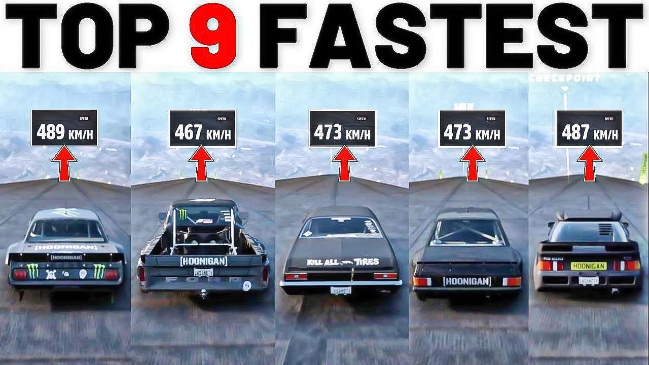 Top 9 Fastest Hoonigan Cars in Forza Horizon 5 | Extremely Downhill Top Speed