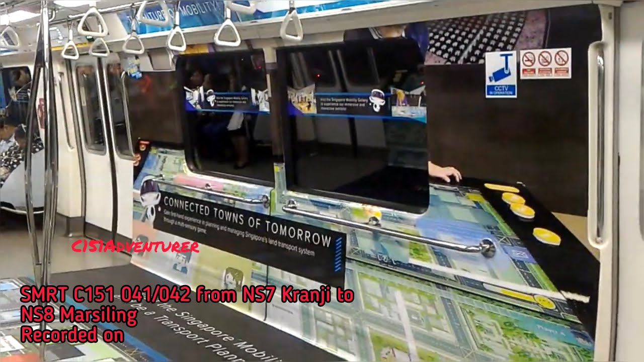 [RETIRED | Full Interior Ad] SMRT C151 041/042 Ride from NS7 Kranji to NS8 Marsiling