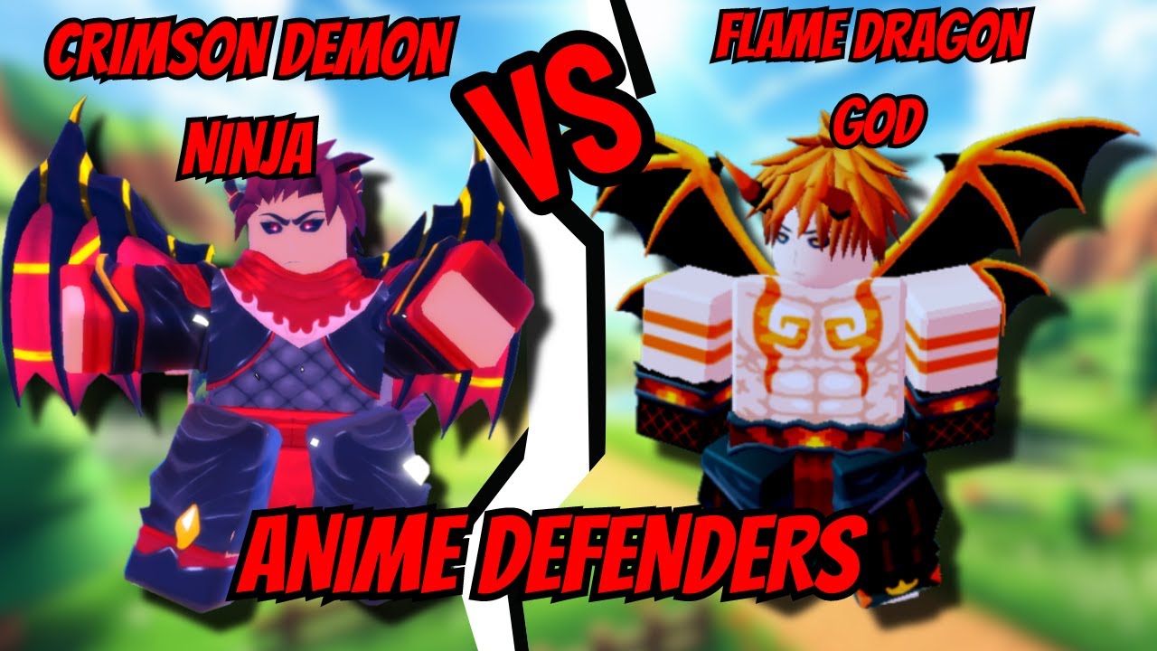 Crimson Demon Ninja VS Flame Dragon God! Who Is Better?  [ Anime Defenders ] Roblox